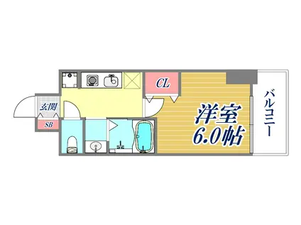 エステムコート神戸元町2ブリーズ(1K/12階)の間取り写真