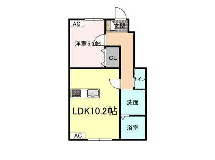 M Y S T E A L(1LDK/1階)の間取り写真