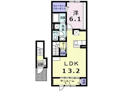 サヤーエ UI(1LDK/2階)の間取り写真