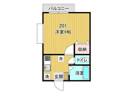 華寮II(1K/2階)の間取り写真