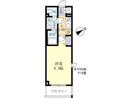 ブランノワール(1K/4階)の間取り写真