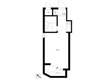パレスハイツ千歳烏山(ワンルーム/2階)の間取り写真