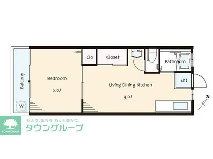 ニューパールマンション(1LDK/6階)の間取り写真