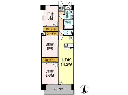 BELLE SOCIA(3LDK/1階)の間取り写真