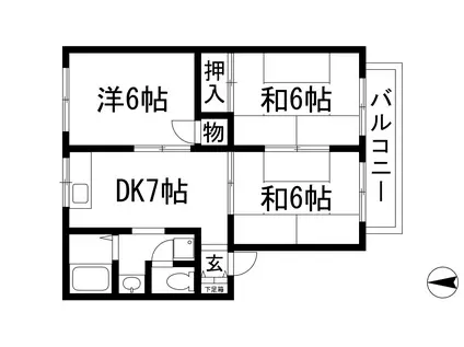 ルミエール中山(3DK/1階)の間取り写真