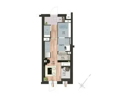 デュオメゾン渋谷松濤(1DK/1階)の間取り写真