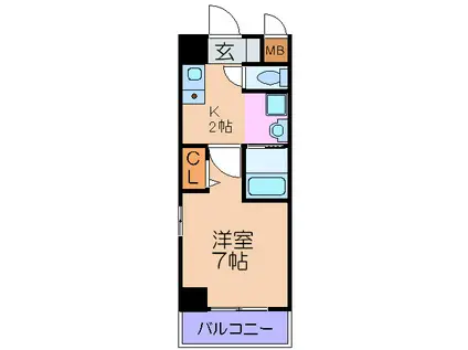 サキモトレジデンス福島(1K/5階)の間取り写真