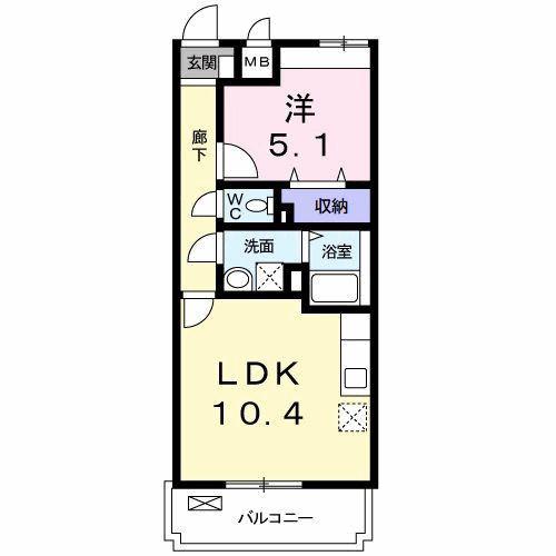 コーナーズ・ビルディング(1LDK/3階)の間取り写真