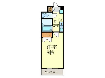 RAFFINE御所西(1K/4階)の間取り写真
