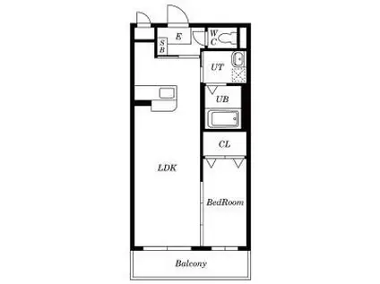 アイティーオーレジデンス東旭が丘(1LDK/1階)の間取り写真
