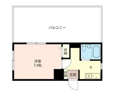 ベルエトワール(1K/4階)の間取り写真