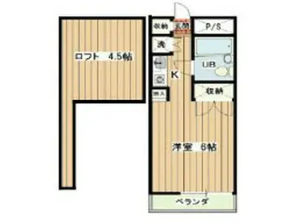 メゾン・ド・ジュネス国分寺 AD(ワンルーム/2階)の間取り写真