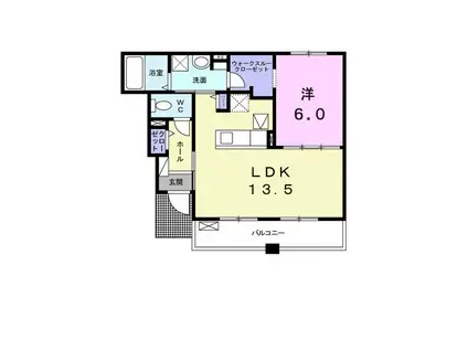 フォンターナ(1LDK/1階)の間取り写真