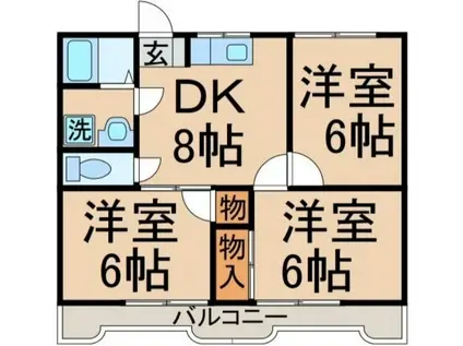 ハイツ片倉(3DK/3階)の間取り写真