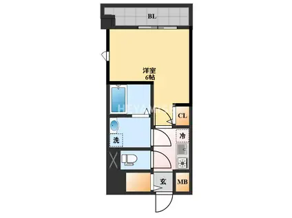 MODERN PALAZZO東本町(1K/1階)の間取り写真