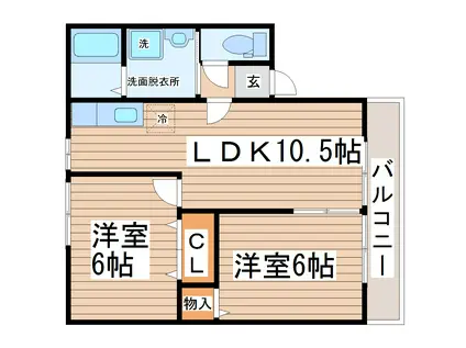 MSプレイスII(2LDK/2階)の間取り写真