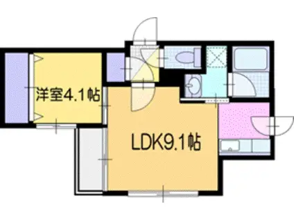 ル・コリドール南郷(1LDK/3階)の間取り写真