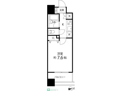 スペーシア秋葉原(1K/15階)の間取り写真