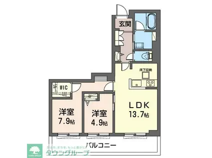 カーネル(2LDK/3階)の間取り写真