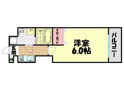 ティアラコートイースト(1K/11階)の間取り写真