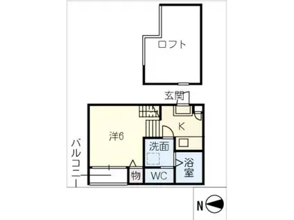 ラ・ルーチェ日比野(1K/2階)の間取り写真