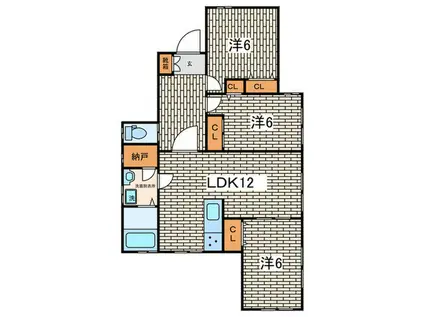 めぞん松見(3LDK/1階)の間取り写真