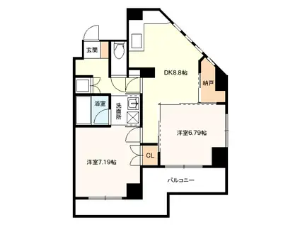 N246 B.L.D(2DK/8階)の間取り写真