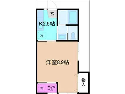 プチカレッジ8(1K/1階)の間取り写真