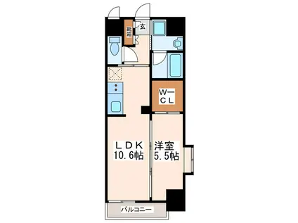 アルティメット国府(1LDK/1階)の間取り写真