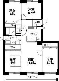 エスセーナ宮の丘公園(4LDK/9階)の間取り写真