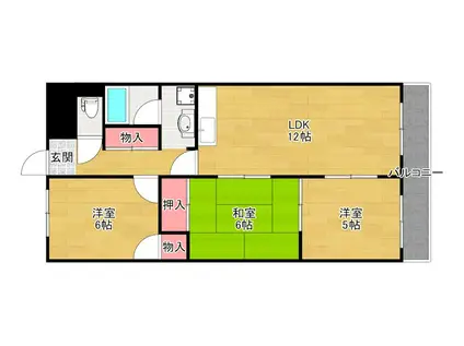 プラウクリエイト(3LDK/6階)の間取り写真