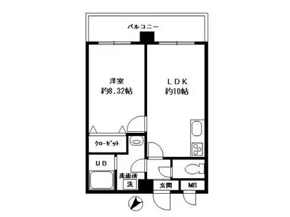 フォーラム大橋(1LDK/6階)の間取り写真