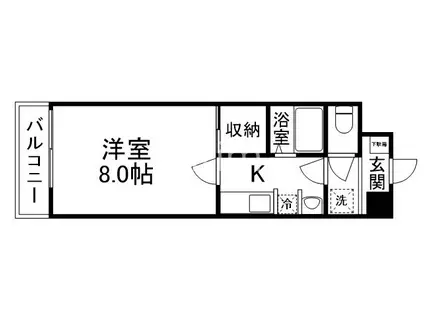 ビレイユ眞英四条柳馬場パート2(1K/5階)の間取り写真