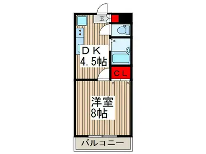 ニューエチュード 3号館(1DK/2階)の間取り写真