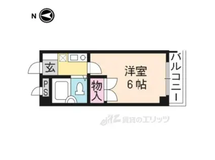 エトワール桂(1K/1階)の間取り写真