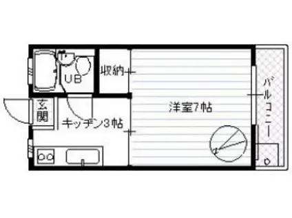 グリーンハイツ君島(1K/1階)の間取り写真