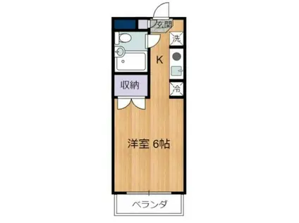 孝友第6ビルグリーンハイツ麻生(ワンルーム/1階)の間取り写真