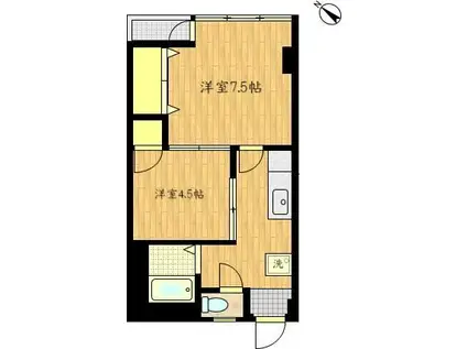 メイゾン川崎(2K/3階)の間取り写真