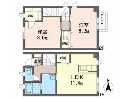 シャーメゾンブレット(2LDK/1階)の間取り写真