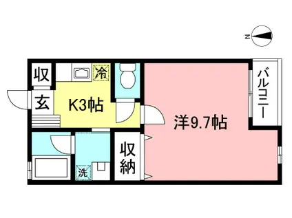 サンハイツ参番館(1K/2階)の間取り写真