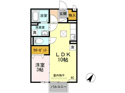 セジュール浅江 1 LDK(1LDK/1階)の間取り写真