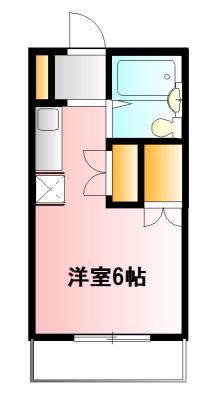 ハイツラビット(ワンルーム/1階)の間取り写真