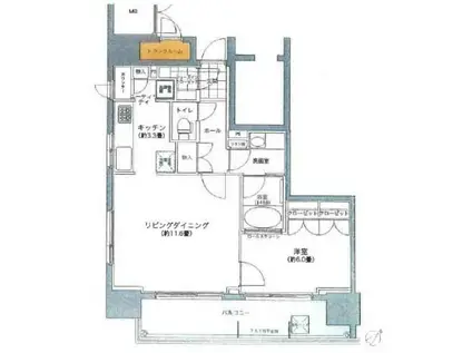 パークレジデンシャル博多(1LDK/15階)の間取り写真