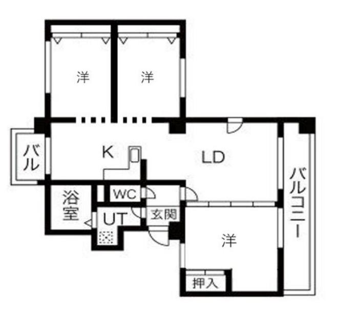 アルボール西道頓堀(3LDK/5階)の間取り写真
