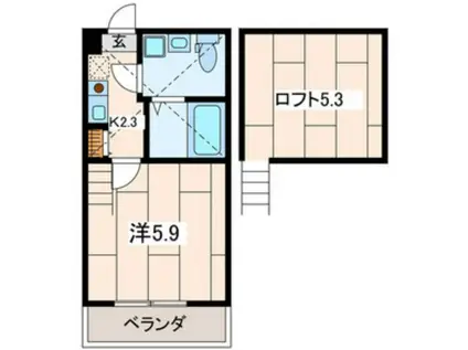 LES AILES VI(1K/1階)の間取り写真