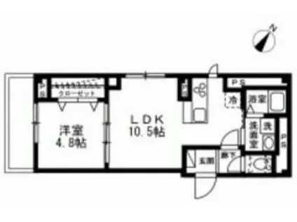 ジェイドヨコハマ(1LDK/2階)の間取り写真