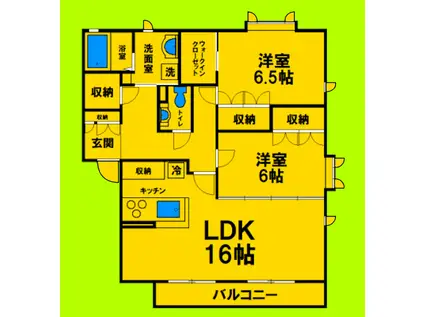 DAIKENN武庫之荘 オストF(2LDK/2階)の間取り写真