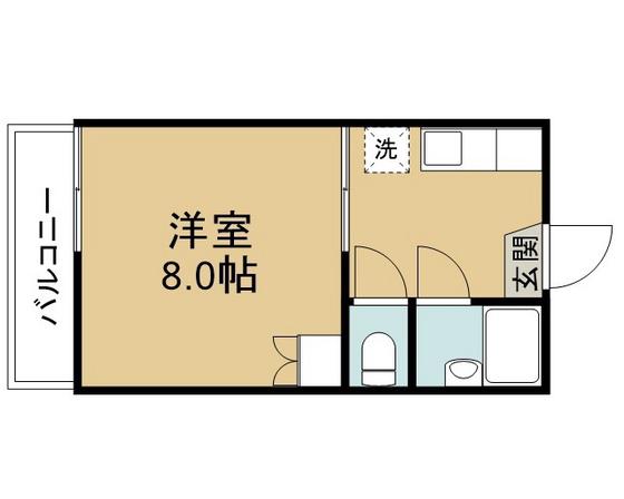 ぼくんち(1K/2階)の間取り写真