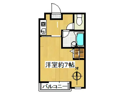 カレッジメイト(1K/2階)の間取り写真