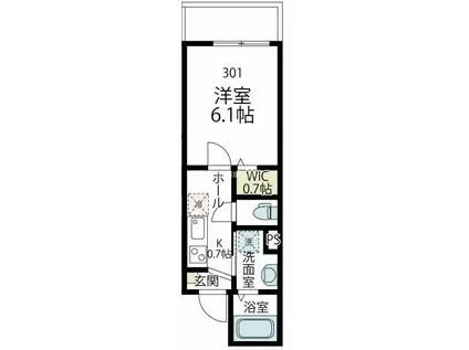 ZEHマンションII(1K/3階)の間取り写真